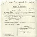 Registo de velocípede de marca Sprinter, com o nº 5110, em nome de Leonel da Silva Vistas, morador em Morelena.