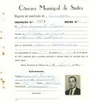 Registo de matricula de carroceiro em nome de José Augusto Vieira, morador em São Pedro de Sintra, com o nº de inscrição 1918.