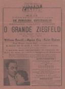 Programa do filme "O grande Ziegfield" realizado pela Metro com a participação dos atores William Powell, Myrna Loy e Luise Raines.