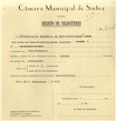 Registo de velocípede de marca Origan, com o nº 7637, em nome da Instaladora Elétrica de Pero Pinheiro, Lda, com sede em Pero Pinheiro.