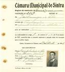 Registo de matricula de carroceiro de 2 ou mais animais em nome de José Domingos da Silva, morador em Fontanelas, com o nº de inscrição 2143.