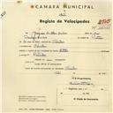 Registo de velocípede de marca Soltex, com o nº 2505, em nome de Joaquim da Silva Isidoro, morador em Odrinhas.