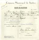 Registo de velocípede de marca Especial, com o nº 5666, em nome de Elias , morador em Mem Martins.