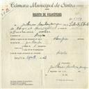 Registo de velocípede de marca Champion, com o nº 5369, em nome de Guilherme Faustino Marques, morador em Fação.