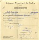 Registo de velocípede com o nº 7136, em nome de Alberto Augusto Esteves, morador em Queluz.