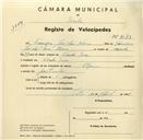 Registo de velocípede de marca Olga, com o nº 3583, em nome de Francisco José das Neves, morador em Venda Seca.