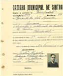 Registo de matricula de velocipedista em nome de Fernando da Costa Almeida, morador em Moncorvo, com o nº de inscrição 1899.
