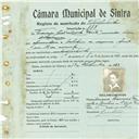 Registo de matricula de velocipedista em nome de Francisco João da Costa Farelo, morador em Albarraque, com o nº de inscrição 883.