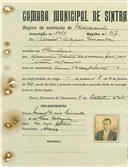 Registo de matricula de velocipedista em nome de Jacinto Rodrigues Miranda, morador na Abrunheira, com o nº de inscrição 1060.