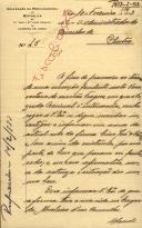 Ofício do Delegado da Procuradoria da República da Comarca de Lisboa João Alfredo António de Macedo Santos, ao Administrador do Concelho de Sintra, referente à investigação à firma Lino José, de Carenque e aos bens penhorados da firma, com sede no lugar do Morteiro, deste concelho.