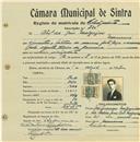 Registo de matricula de velocipedista em nome de Abel dos Reis Malgazeiro, morador em Massamá, com o nº de inscrição 730.