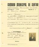 Registo de matricula de carroceiro 2 ou mais animais em nome de Francisco Franco, morador em Gouveia, com o nº de inscrição 1584.