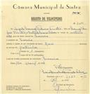 Registo de velocípede de marca Raio, com o nº 7029, em nome de Ângelo Manuel Pedroso Timóteo, morador em Maceira.