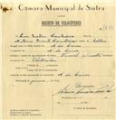 Registo de velocípede de marca Famel com motor, com o nº 7642, em nome de Luís Mateus Cantadeiro, morador em À dos Crivos.