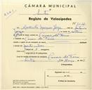 Registo de velocípede com o nº 3522, em nome de Agostinho Marques Jorge, morador em Covas de Ferro.