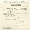 Registo de velocípede com o nº 5245, em nome de João Rosa Pires, morador em Pexilgais.