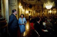 Público para assistir ao concerto de Liana Issakadze / Sequeira Costa, na sala da música, no Palácio Nacional de Queluz, durante o Festival de Música de Sintra.