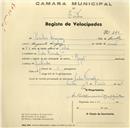 Registo de velocípede com o nº 243, em nome de Carlos [...], morador em Pedra Furada.
