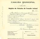 Registo de um veiculo de duas rodas tirado por dois animais de espécie bovina destinado a transporte de mercadorias em nome de José Francisco Carranquita, morador em Janas.