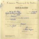 Registo de velocípede com o nº 5914, em nome de José de Sá Alegre, morador em Carenque.
