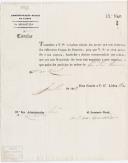 Circular de Jorge Dias Lopes de [Vasconcelos], Secretário Geral da 1ª Repartição da Administração Geral de Lisboa, ao Administrador do Concelho de Sintra, informando de que a relação dos praças que tenham desertado dos diferentes corpos do exército e que se proceda à  captura, dando-lhes o destino recomendado nas ordens.