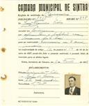 Registo de matricula de carroceiro de 2 animais em nome de Luís Francisco Pedro, morador em Pernigem, com o nº de inscrição 1913.