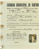 Registo de matricula de velocipedista em nome de Manuel da Silva Veiga, morador no Cacém, com o nº de inscrição 992.