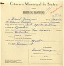 Registo de velocípede com o nº 7712, em nome de Daniel Marques, morador em Agualva.