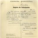 Registo de velocípede de marca Olympique, com o nº 317, em nome de José Maria Matta, morador em S. João das Lampas.