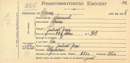 Recenseamento escolar de Manuel José, filho de Julião José, morador na Ulgueira.