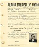 Registo de matricula de velocipedista em nome de Joaquim Francisco da Cunha, morador em Queluz, com o nº de inscrição 2067.
