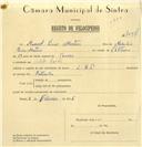 Registo de velocípede de marca L.R.S., com o nº 7597, em nome de Manuel Dias Martins, morador em Alto do Forte.