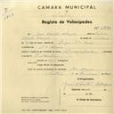 Registo de velocípede com o nº 2795, em nome de José Vicente Albogas, morador em Dona Maria.