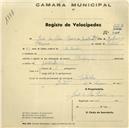 Registo de velocípede de marca Olympique, com o nº 622, em nome de João da Silva Pereira, morador em Fontanelas.