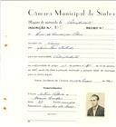 Registo de matricula de velocipedista em nome de Luís da Conceição Silva, morador em Janas, com o nº de inscrição 6483.