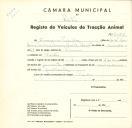 Registo de um veiculo de quatro rodas tirado por dois ou mais animais de espécie asinina destinado a transporte de mercadorias em nome de Francisco Pincho, morador em Paiões.