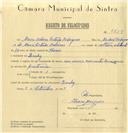 Registo de velocípede de motor Cuciolo,  com o nº 6618, em nome de Maria Helena Esteves Rodrigues, moradora em Queluz.