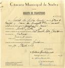 Registo de velocípede de marca Vilar com motor Cuciolo, com o nº 6637, em nome de Carlos da Silva Campos, morador em Linhó.