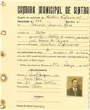 Registo de matricula de cocheiro profissional em nome de Eduardo Joaquim Rosa, morador em Belas, com o nº de inscrição 848.