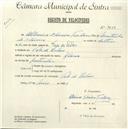 Registo de velocípede com o nº 4658, em nome de Albérico Oliveira Teodoro, morador em Vale de Lobos.