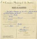 Registo de velocípede de marca Especial, com o nº 7000, em nome de Pedro Gabriel Rodrigues dos Santos, morador em Queluz.