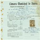 Registo de matricula de velocipedista em nome de António Martins Diogo Júnior, morador em Fontanelas, com o nº de inscrição 860.