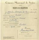 Registo de velocípede de marca Nacional, com o nº 8152, em nome de Albertino Rodrigues da Rosa, morador em Pero Leite.