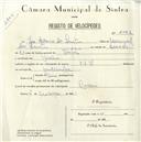 Registo de velocípede de marca N.S.U., com o nº 5092, em nome de José António dos Santos, morador em Cacém.