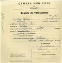 Registo de velocípede de marca Star, com o nº 1470, em nome de José Sapina, morador em Silva.