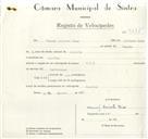 Registo de velocípede de marca H.M.W., com o nº 9237, em nome de Manuel Aniceto Dias, morador em Mucifal.