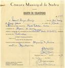 Registo de velocípede de marca Pombal com motor Cuciolo, com o nº 6748, em nome de Manuel Borges Araújo, morador em Algueirão de Cima.