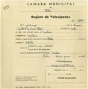 Registo de velocípede com o nº 2302, em nome de José Lourenço, morador em Moucheira.