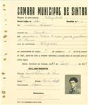 Registo de matricula de velocipedista em nome de António Silveira, morador em Odrinhas, com o nº de inscrição 2445.