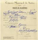 Registo de velocípede de marca União, com o nº 6874, em nome de Virgílio Duarte Patriarca, morador em Eugaria.